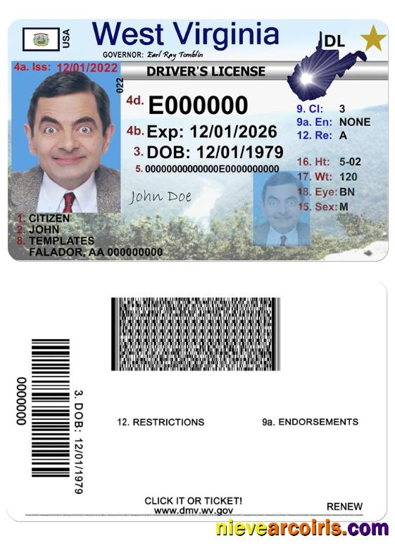 USA West Virgina driving license